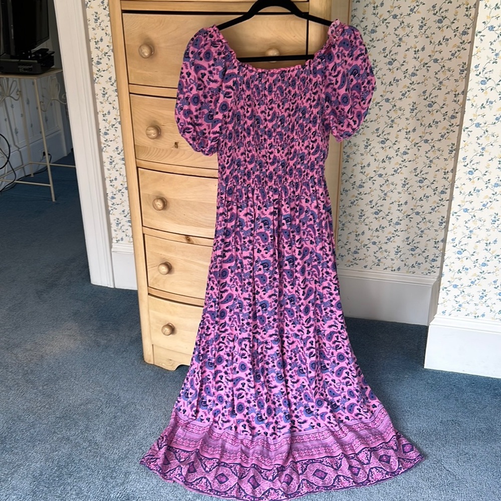 Block print maxi dress